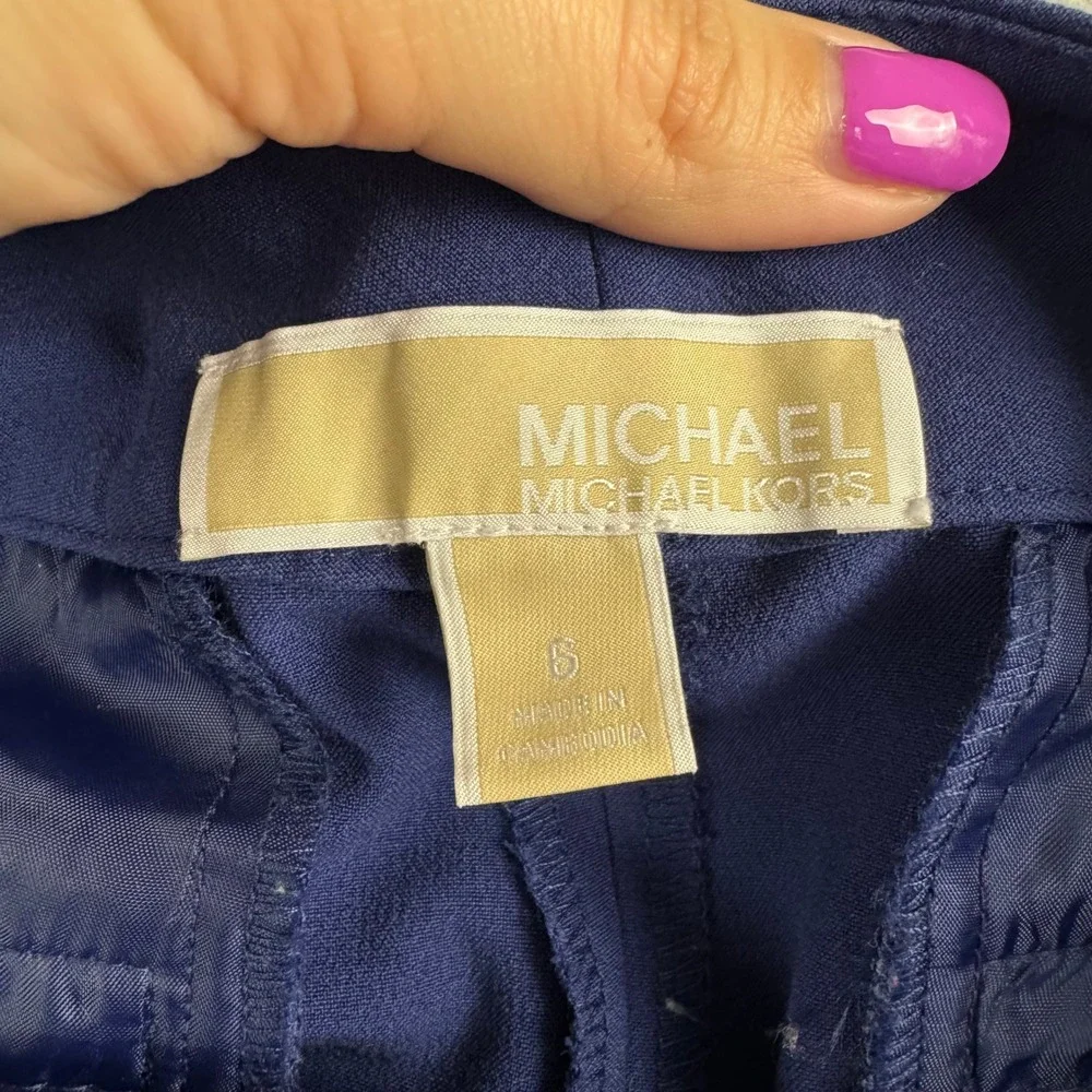 Michael Kors The Trouser Womens 6 Navy Straight Leg Dress Pants Corpcore
